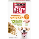 Purina Moist & Meaty Real Chicken Fresh Dog Food, 72 Oz Box. Fixed Price $17.69.