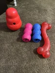 Lot 6 Kong Dog Rubber Goodie Bones Genius Stuffable Treat Fetch & Chew Toys. Fixed Price $39.95.