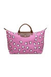 Longchamp The Flintstones Bones Tote Hand Bag Jeremy Scott Pink Rare New SK1168. Fixed Price $369.55.