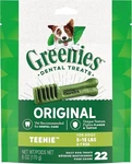 Greenies Original Teenie Natural Dental Care Dog Treats, 6 Oz. Pack (22 Treats). Fixed Price $12.48.