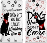 Dog Kitchen Towels, Hand For Lovers, Dish Set Of 2, Gifts. Fixed Price $12.86.