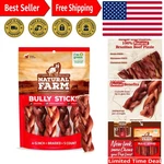 5 Pack Of Low-fat Odor-free Braided Bully Sticks Best For Dental Health. Fixed Price $50.99.