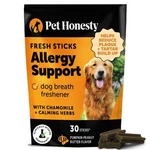 Pet Honesty Allergy Support Fresh Dental Sticks - Treats For 30. Fixed Price $31.64.