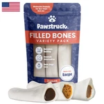 Pawstruck Large 5-6 Filled Dog Bones Variety Pack Peanut Butter Cheese Bacon. Fixed Price $40.21.