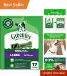 Veterinarian-recommended Adult Natural Dental Dog Treats Large Size, Dent.... Fixed Price $59.99.
