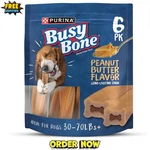 Purina Busy Bone Adult Dog Chew Treats, Peanut Butter - 6 Ct. Pouch. Fixed Price $14.95.