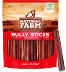 Odor-free Bully Sticks (6 Inch, 25 COUNT),1.3 Lb. Bag, Fully Digestible 100% Bee. Fixed Price $107.74.