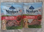 2- Blue Buffalo Nudges Grillers Natural Dog Treats, 16 Ounce BAGS(32 Oz Total). Fixed Price $24.99.