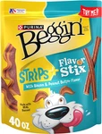 Purina Beggin Flavor Stix And Strips With Bacon Peanut Butter Treats. Fixed Price $27.99.