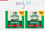 2 Pack Greenies Original Regular Natural Dental Dog Treats -36 Ct. Fixed Price $47.38.