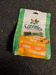 Greenies Petite Natural Dog Dental Treats Sweet Potato Flavor Count 12/2029. Fixed Price $8.50.