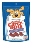 Packs Canine Carry Outs Bacon Flavor Dry Dog Treats - 4.5OZ. Fixed Price $14.99.