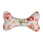 Soft Plush Dog Bone Toy With Festive Holiday Print Durable Squeaky Pet Chew Pill. Fixed Price $18.02.