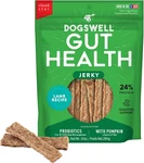 Gut Health Meaty Jerky Dog Treats, Lamb, 10 Oz. Pouch. Fixed Price $45.99.