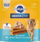 Pedigree Dentastix Large Original Chicken Flavor Dental Dog Treats, 40 Count.. Fixed Price $38.23.