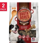 X 2.6 Lbs Nylabone Broth Bones Natural Edible Dog Chews Beef Flavor 60 Ct. Fixed Price $55.95.
