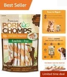 Baked Pork Skin Dog Chews, 5 Inch Mini Twists, 12 Count Real Chicken Wrap -.... Fixed Price $9.99.
