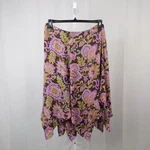 Y2K 100% Silk Jones New York Asymmetrical Side Zip Skirt 10, Multicolor #2701. Fixed Price $15.99.