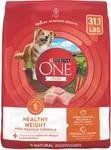 Purina One +plus Dry Dog Food High Protein Healthy Weight, Real Turkey 31.10 Lb. Fixed Price $53.99.