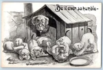 Phillips Signed Artist Postcard Dog And Puppies Scrambling Bone St. Paul Mn 1911. Fixed Price $6.32.