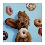 Stupell Industries Funny Face Dog Licking Donut Canvas Wall Art, Design By Lu.... Fixed Price $52.11.