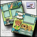 Vet Visit Pet Dog Cat 2 Premade Scrapbooking Pages Layout Paper Piecing Cherry. Fixed Price $9.99.