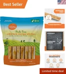 Rawhide-free Chicken Chews 10 Count Treats For Dental Care & Digestive Health. Fixed Price $18.99.