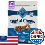 Blue Buffalo Dental Chews Large Natural Dog Treats Chicken Spearmint 33-OZ Bag. Fixed Price $60.78.