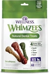 Whimzees Wellness Brushzees Dog Dental Treats,natural Chews Extra Small STICK-48. Fixed Price $17.99.