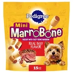 Pedigree Dry Dog Treats Marrobone Mini Real Beef Flavor, 15 Oz. Bag. Fixed Price $6.22.