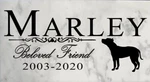 Customized Beloved Friend Dog Memorial Outdoor Stone Marker Select Your Breed. Fixed Price $39.99.