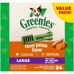 Greenies Large Dog Dental Treats Sweet Potato Flavor 2.25 Lb Natural Care. Fixed Price $56.79.