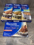 4 - Reynolds Kitchens Bag Variety Lot: Turkey, Large, Slow Cooker, & Tender Meat. Fixed Price $28.99.
