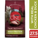 Dog Food, True Instinct With Real Chicken & Duck, 27.5 Lb. Bag. Fixed Price $66.00.