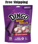 Goof Balls 15 Count, Rawhide Chews For Small Dogs, Made With Real Chicken. Fixed Price $14.25.