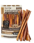 Chews Bully Sticks 12 Grass Fed Beef Lower Odor 10 Pack Mighty Paw Dog Naturals. Fixed Price $89.99.