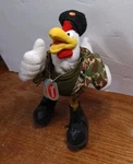 Tyson Foods Military Chicken Plush Stuffed Doll Beret Camo Dog Tags Boots. Fixed Price $9.75.