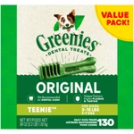 Greenies Original Teenie Natural Dental Dog Treats Pack Of 130. Fixed Price $27.99.