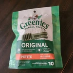 Greenies Original Petite Size 10 Count 6 Oz Dental Chew Treats For Dogs. Fixed Price $11.95.