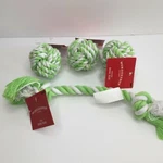 Wondershop Braided Rope Ball Tug Pull Dog Toy Chew Set Green. Fixed Price $19.99.