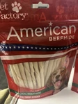 American Beefhide Rawhide Twists Dog Chew Treats 5 Inch. Fixed Price $5.90.