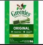 Original Dental Chews Teenie 96 Treats (dogs 5-15 Lbs) By Greenies. Fixed Price $30.00.