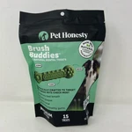 Pet Honesty Brush Buddies Medium 25-50 Lb 15CT Mint Dental Treats. Fixed Price $12.24.