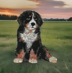 2 1/4" X 3/4" Sitting Bernese Mountain Dog Breed Embroidered Patch. Fixed Price $5.49.