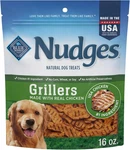 Nudges Grillers Natural Dog Treats, Made In The Usa With Real Chicken, 16-OZ Bag. Fixed Price $16.99.