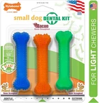 Nylabone Flexichew Small Dog Toy Dental Kit Peanut Butter Bacon Flavor - 4 Pack. Fixed Price $37.96.