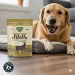 Gaines Elk Chips Dog Treats Single Ingredient Air-dried High Protein 4 Oz.. Fixed Price $21.70.