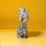 2 Chinese Foo Dogs For Wealth And Luck - Bone Porcelain Amazing See Pics. Fixed Price $39.54.