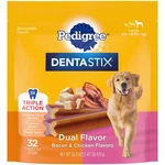 Pedigree Dentastix Dual Flavor Large Dog Treats 32 Count Bacon Chicken. Fixed Price $21.19.