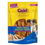 Cadet Gourmet Pork Hide Chicken Twists Dog Chews 5 Inch Natural Treats 22 Count. Fixed Price $16.99.